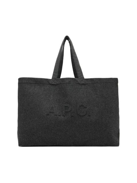 A.P.C. Gray Trapèze Shopping Tote