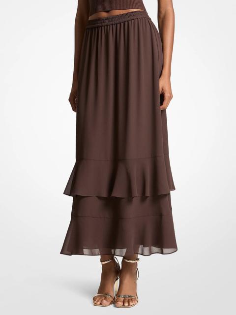 MICHAEL KORS Georgette Tiered Maxi Skirt