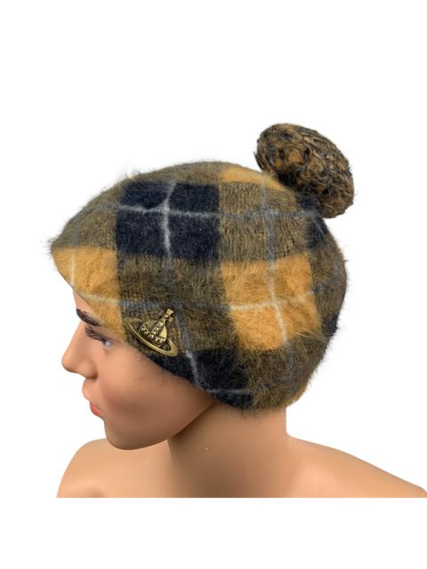 帽子 Vivienne Westwood 90s Orb Check Beret Vivienne Westwood Grey Wool Logo Hunting Orb Beret Hat | eBay