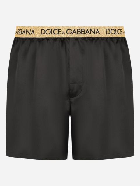 Dolce & Gabbana Silk satin boxer shorts with sleep mask