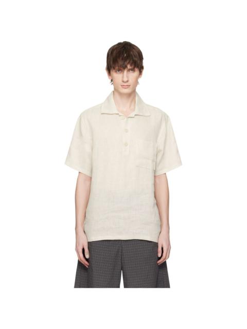 OAS Off-White Girona Linen Polo
