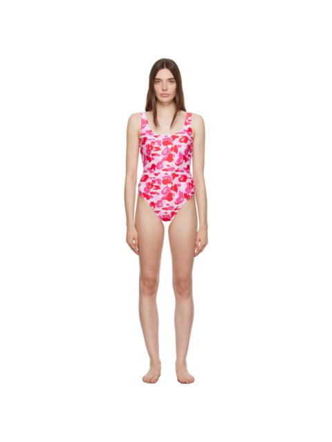 A BATHING APE® Pink ABC Camo One-Piece Swimsuit