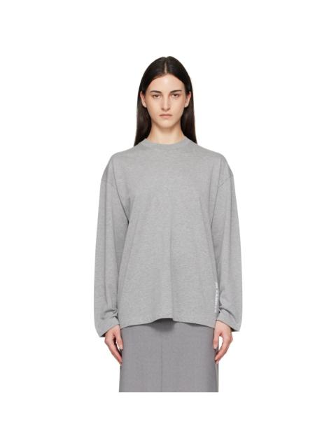 Jil Sander Gray Long Sleeve Crew Neck Boxy Fit T-shirt