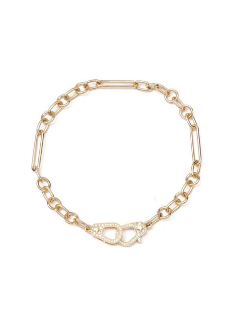 FOUNDRAE Pave Diamond Sister Hook Small Mixed Clip Bracelet