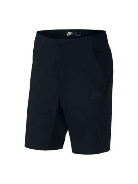 Nike Nike Sportswear Solid Color Woven Breathable Athleisure Casual Sports Shorts Black 927926-010