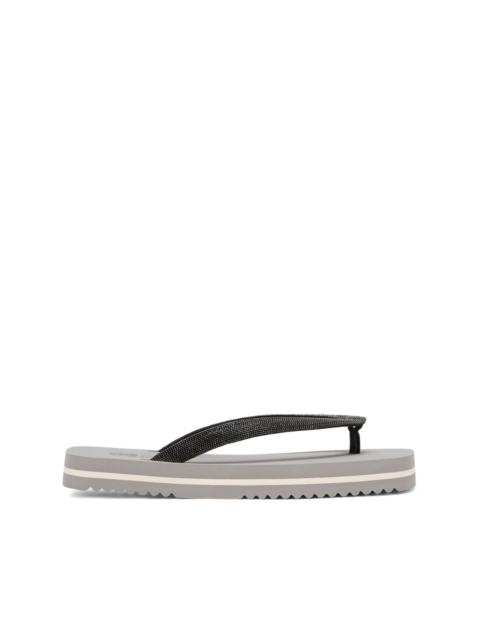 Brunello Cucinelli Monili-embellished flip flops
