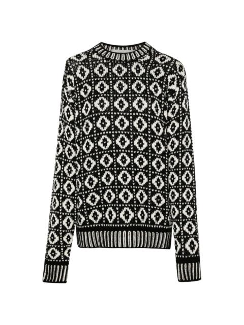 intarsia-knit wool jumper