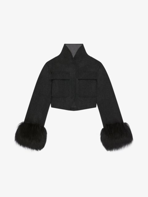 Givenchy SLIM FIT JACKET IN WOOL AND FUR