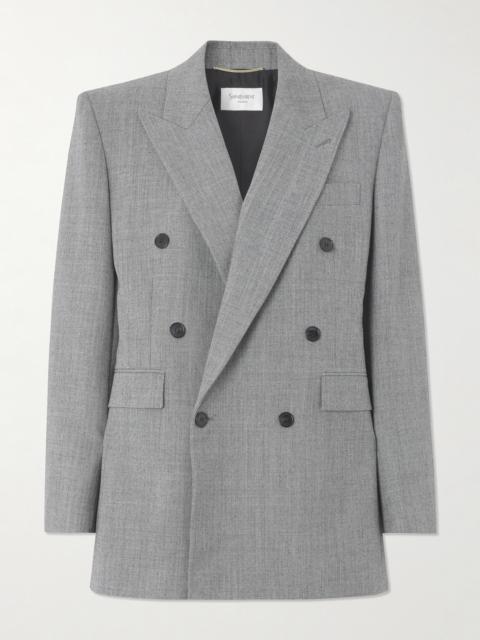 SAINT LAURENT Double-breasted Wool-twill Blazer