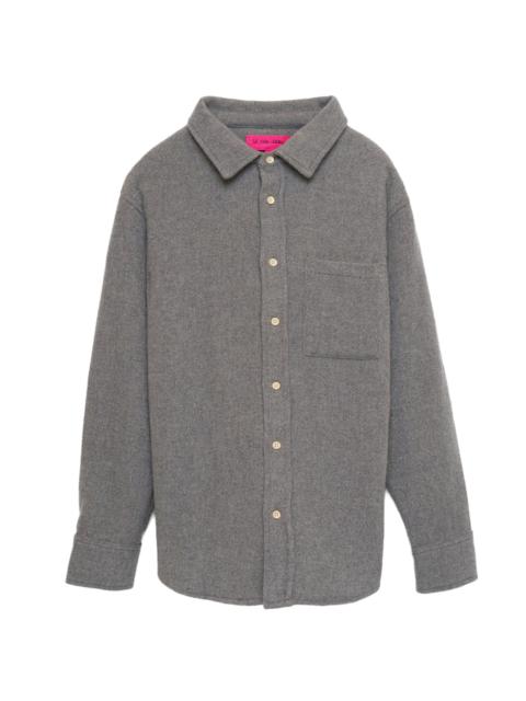 The Elder Statesman Men's Handwoven Cashmere Overshirt - Light Grey