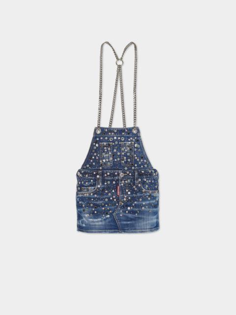 DSQUARED2 MICK STUDDED JEAN JUMPSUIT