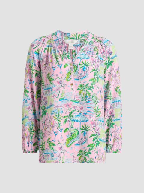 Lilly Pulitzer Women's Elsa Silk Top - Conch Shell Pink Sunny Dee