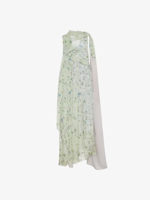 Givenchy PRINTED DRAPED DRESS IN SILK CHIFFON WITH LAVALLIÈRE