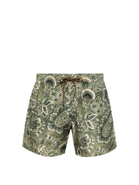 Etro floral-print elasticated-waistband swim shorts