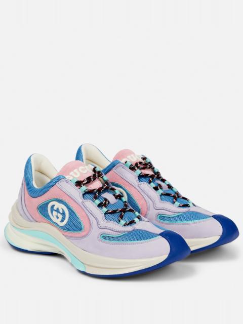 GUCCI Gucci Run suede and mesh sneakers
