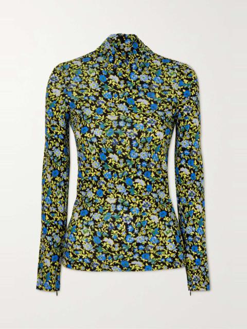 Victoria Beckham Floral-print jersey turtleneck top