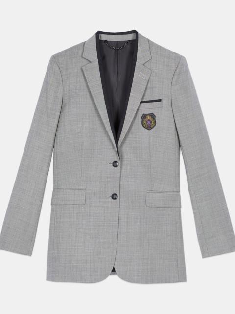 The Kooples TAUPE WOOL SUIT JACKET
