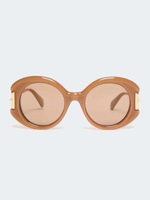 Max Mara BADIA Round acetate glasses - CAMEL
