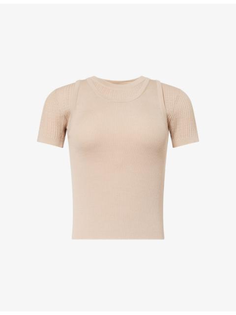Acne Studios Layered Rib-Knit Wool-Blend Top
