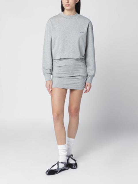 THE ATTICO Grey mélange mini dress in cotton blend