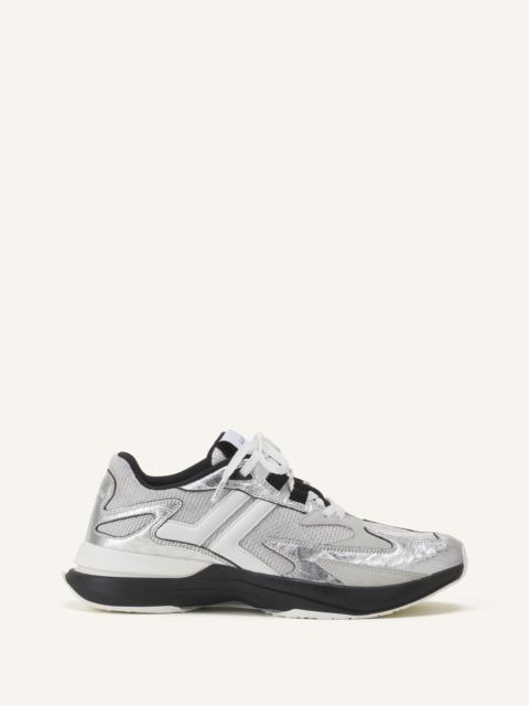 Lanvin JLA SNEAKERS IN CRINKLED METALLIC LEATHER