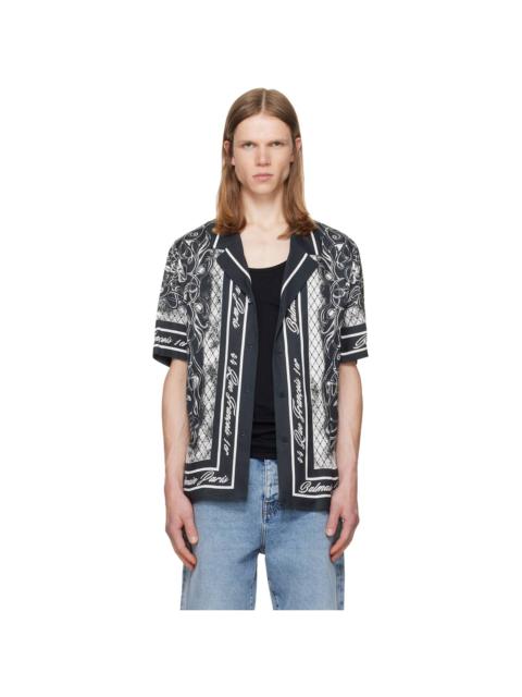 Balmain Gray Printed Foulard Pyjama Shirt