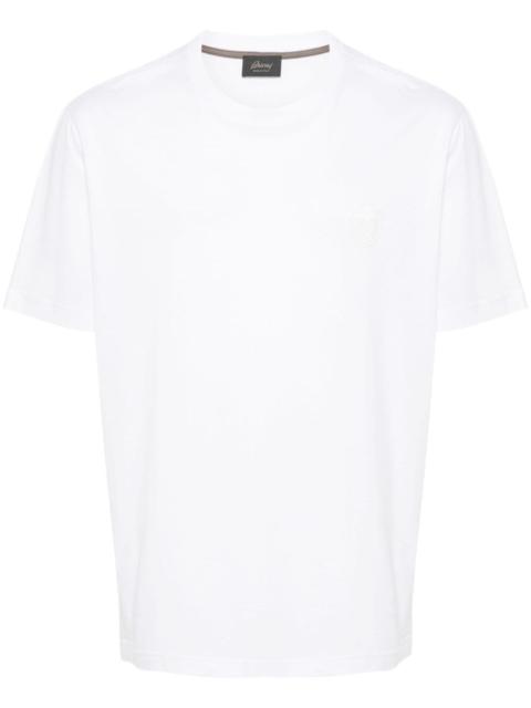 Brioni embroidered-logo cotton T-shirt