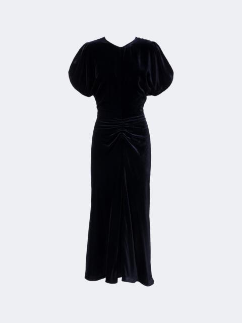 Victoria Beckham Bela gathered velvet midi dress