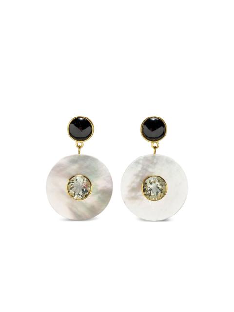 LIZZIE FORTUNATO Taj mother-of-pearl disc earrings