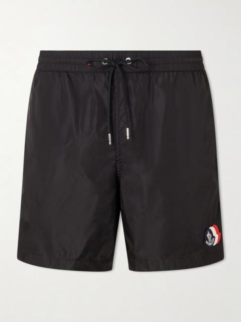 Moncler Slim-Fit Mid-Length Logo-Appliquéd Swim Shorts