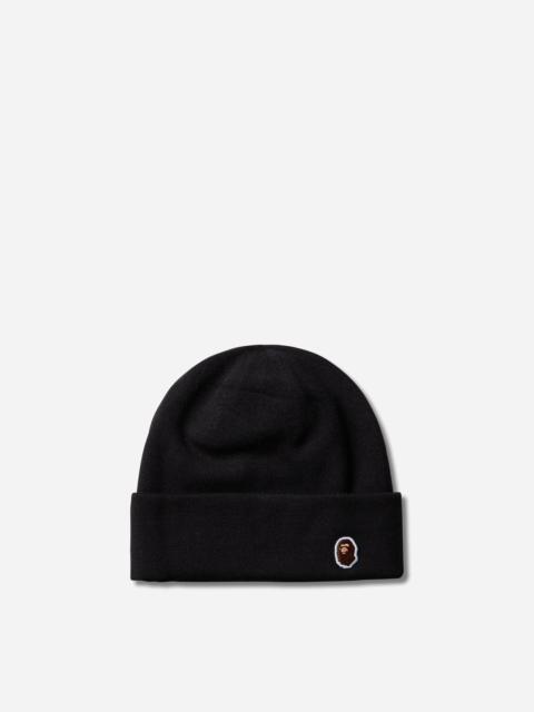A BATHING APE® Ape Head One Point Knit Cap Black