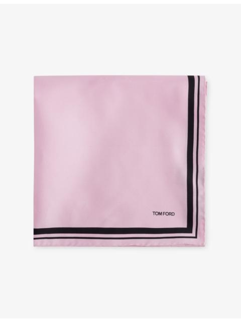 TOM FORD Frame Logo Silk Pocket Square