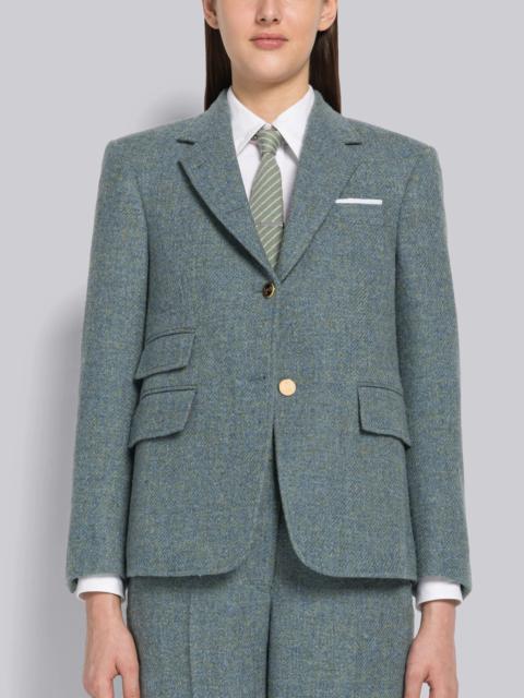 Thom Browne Harris Tweed Single Vent Overcoat