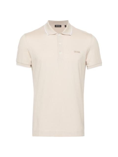 contrasting-trim piquÃ© polo shirt