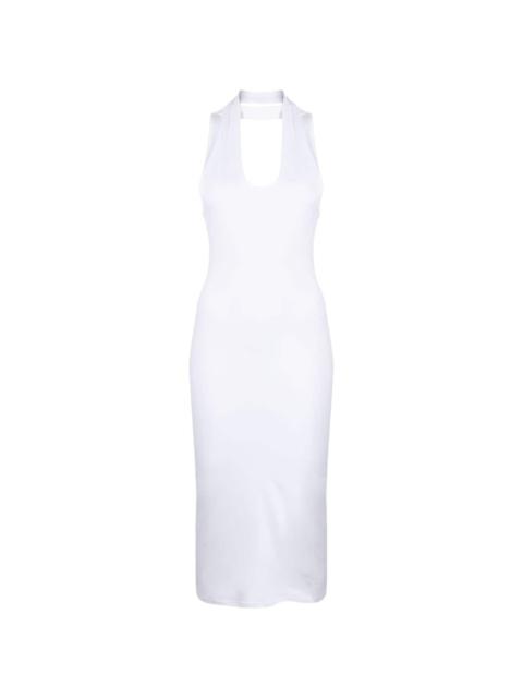 halterneck midi dress