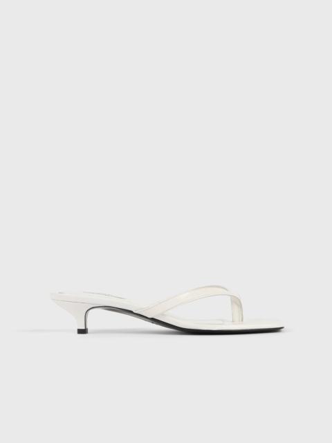 TOTEME Croco-embossed heeled flip flops off-white