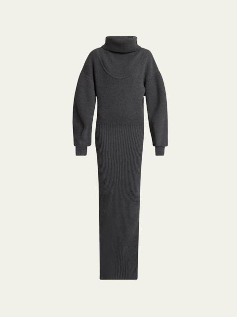JACQUEMUS La Maille Pallone Maxi Sweater Dress