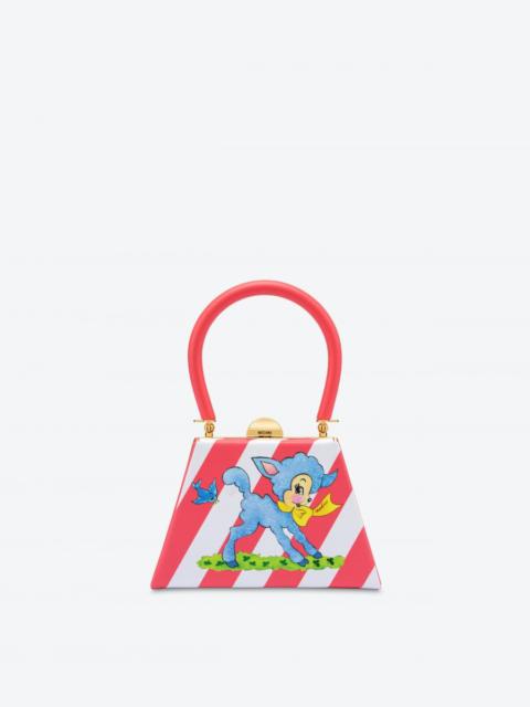 Moschino PRINTED CALFSKIN TRAPEZE BAG