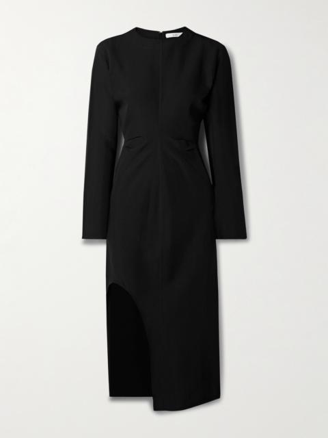 CO Draped Crepe Midi Dress