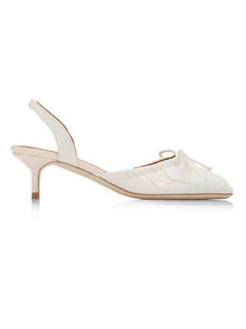STAUD Women's Alba 45MM Satin Slingback Kitten Heels - Ivory