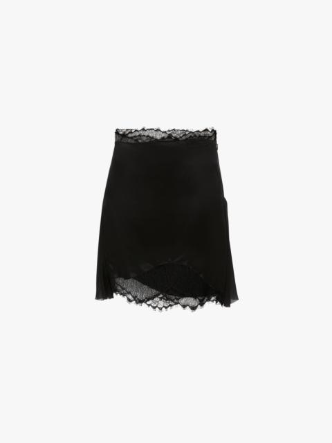 Victoria Beckham Lace Detail Mini Skirt in Black