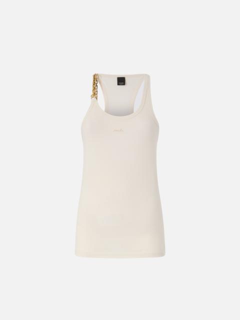 PINKO SLEEVELESS TOP WITH CHAIN