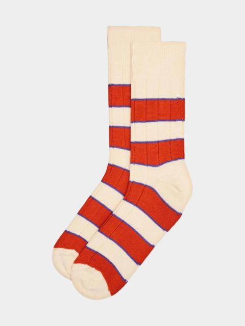 Paul Smith Men's Kennedy Contrast-Stripe Crew Socks