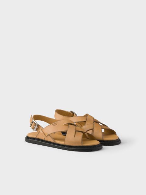 Prada Antiqued leather sandals