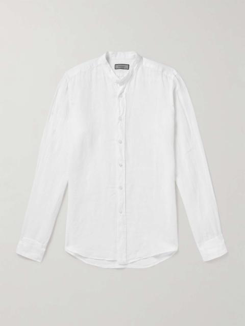 Canali Grandad-Collar Linen-Gauze Shirt