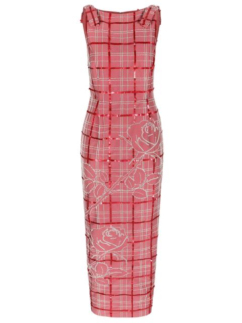 BERNADETTE Lene Embroidered Tartan Dress