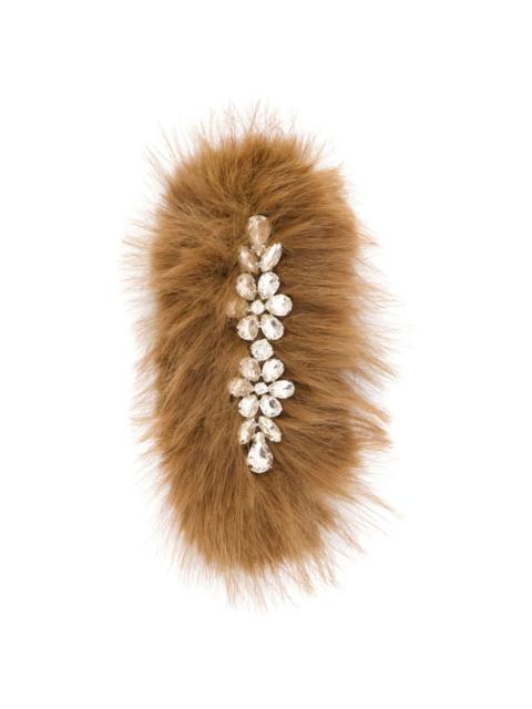 Simone Rocha faux-fur crystal hair clip