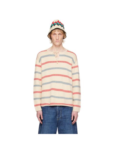 BODE Off-White Bay Stripe Sweater