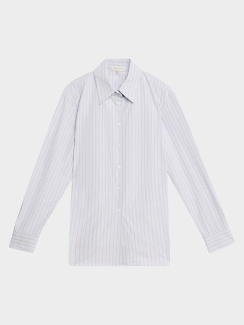 Lafayette 148 New York Striped Cotton Button-Down Shirt