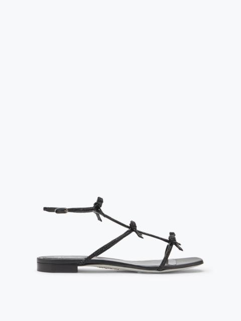 RENE CAOVILLA Caterina Black Flat Sandal 10